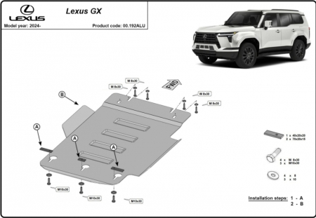 Scut motor Lexus GX - Scut Aluminiu 4mm Cutie Viteze și Reductor Lexus GX (2024+)