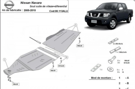 Scut motor Nissan Navara - Scut-Aluminiu-Cutie-Viteze-Reductor-Nissan-Navara-D40-2005-2015-Karmaster-00113-ALU