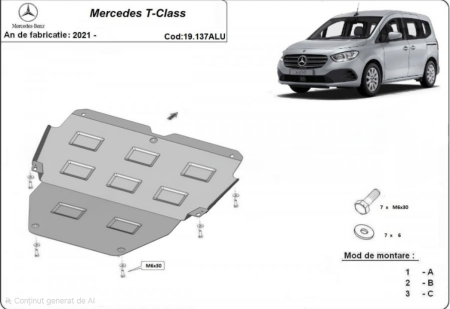 Scut motor Mercedes - Scut-Motor-Aluminiu-3mm-Mercedes-T-Class-W447-2021-Prezent-Karmaster