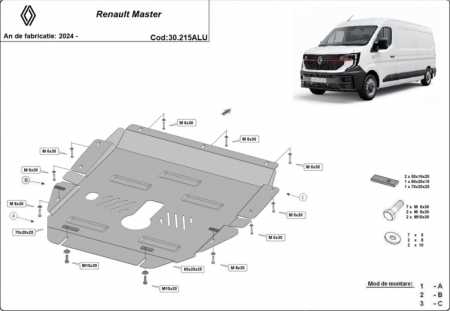 Scut motor Renault Master - Scut motor cutie radiator aluminiu Renault Master 2024+