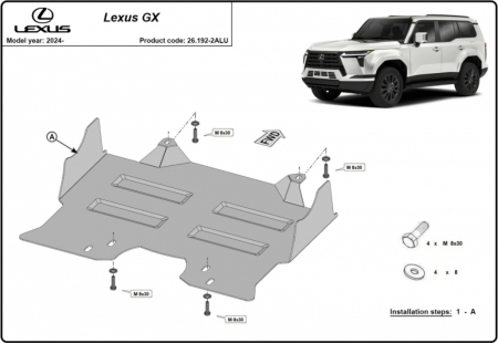 Scut motor Lexus GX - Scut Aluminiu 4mm Motor și Grup Lexus GX (2024+)