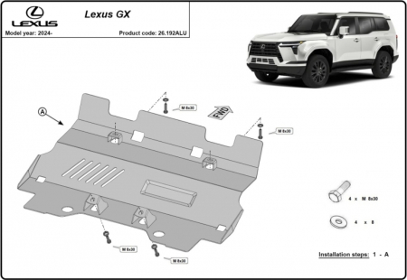 Scut motor Lexus GX - Scut Aluminiu 4mm Radiator Lexus GX (2024+)