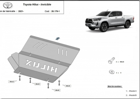 Scut motor Toyota Hilux Invincible - Scut Aluminiu Radiator Toyota Hilux Invincible (2021 - Prezent) - 4mm