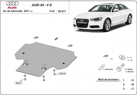 Scut motor Audi - Scut metalic cutie de viteze Audi A6 dupa 2011