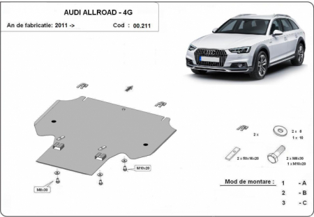 Scut motor Audi - Scut metalic cutie de viteze Audi All Road dupa 2011
