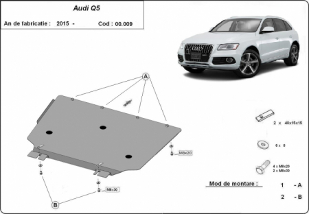 Scut motor Audi - Scut metalic cutie de viteze Audi Q5 dupa 2008