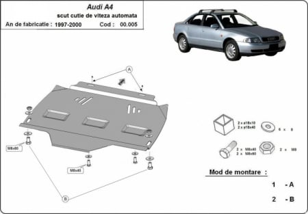 Scut motor Audi - Scut metalic cutie de viteze automata Audi A4 B5 1995-2000
