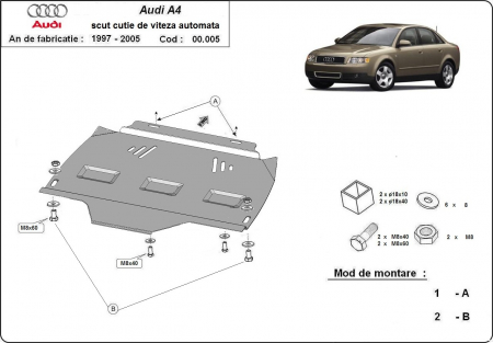Scut motor Audi - Scut metalic cutie de viteze automata Audi A4 B6 2000-2005