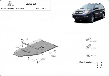 Scut motor Lexus - Scut metalic cutie de viteze Lexus GX 2002-2009
