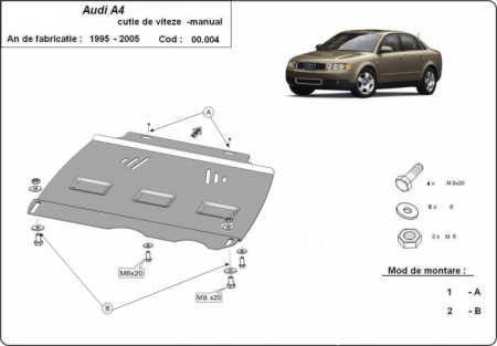 Scut motor Audi - Scut metalic cutie de viteze manuala Audi A4 B5 1995 - 2001