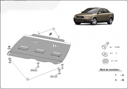 Scut motor Audi - Scut metalic cutie de viteze manuala Audi A4 B6 2000-2005
