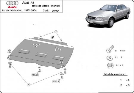 Scut motor Audi - Scut metalic cutie de viteze manuala Audi A6 1997-2004