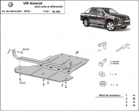 Scut motor Vw - Scut metalic cutie de viteze si diferential VW Amarok dupa 2010