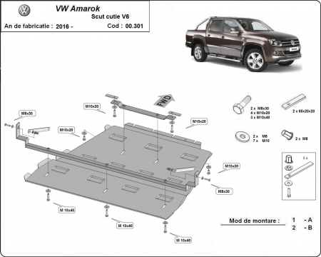 Scut motor Vw - Scut metalic cutie de viteze si diferential Vw Amarok-V6 Automat dupa 2016