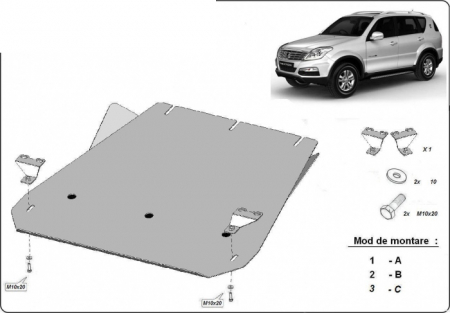 Scut motor SsangYong - Scut metalic cutie de viteze SsangYong Rexton 2 fabricat dupa 2007