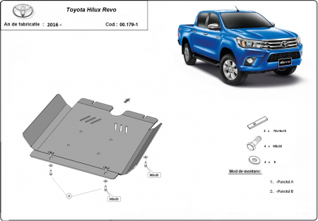 Scut motor Toyota - Scut metalic cutie de viteze aluminiu Toyota Hilux Revo dupa 2016