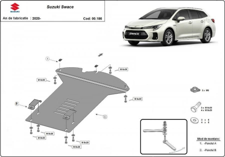 Scut metalic antifurt catalizator Suzuki Swace 2020 - prezent