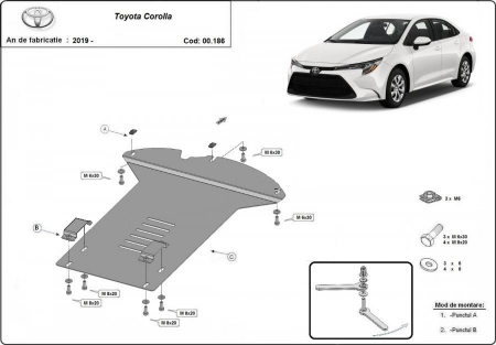 Scut motor Toyota - Scut metalic antifurt catalizator Toyota Corolla 2019 - prezent