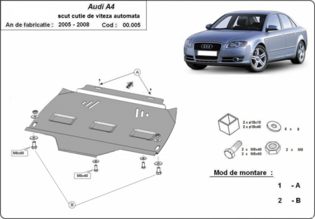 Scut motor Audi - Scut metalic cutie de viteze automata Audi A4 B7 2005 - 2008