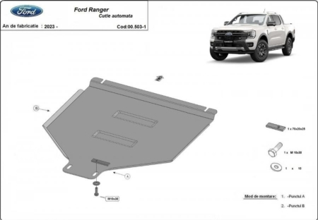 Scut motor Ford Ranger - Scut metalic cutie de viteze automata Ford Ranger 2023 - prezent