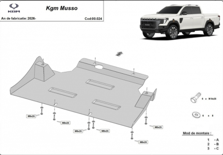 Scut motor KGM Musso - Scut Metalic Cutie de Viteze KGM Musso