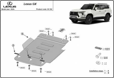 Scut motor Lexus GX - Scut metalic cutie de viteze reductor oțel 3mm Lexus GX 2024+