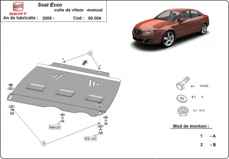 Scut motor Seat - Scut metalic cutie de viteze manuala Seat Exeo dupa 2009