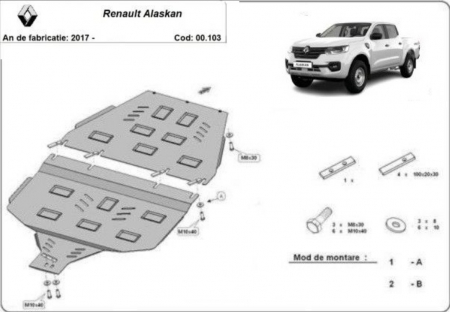 Scuturi metalice - Scut metalic cutie de viteze Renault Alaskan 2017 - 2025