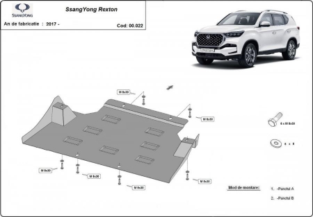 Scut motor SsangYong - Scut metalic cutie de viteze SsangYong Rexton 2017 - prezent