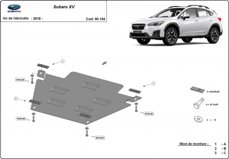 Scut motor Subaru - Scut metalic cutie de viteze Subaru XV 2018 - prezent