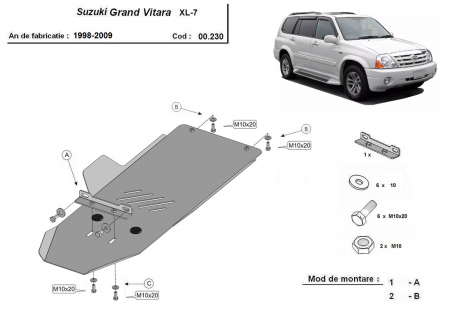 Scut motor Suzuki Grand Vitara - Scut metalic cutie de viteze Suzuki Grand Vitara XL7 fabricat 1998 - 2009