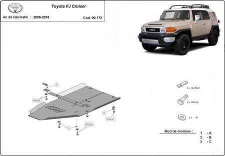 Scut motor Toyota FJ Cruiser - Scut metalic cutie de viteze Toyota FJ Cruiser 2006 - 2018