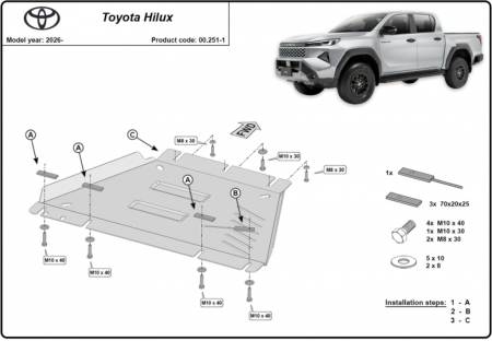 Scut motor Toyota - Scut Metalic Cutie de Viteze Toyota Hilux 2026+