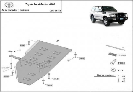 Scut motor Toyota - Scut metalic cutie de viteze Toyota Land Cruiser J100 1998 - 2008