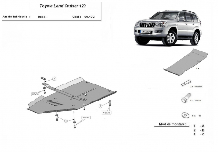 Scut motor Toyota - Scut metalic cutie de viteze Toyota Land Cruiser J120 2002-2009