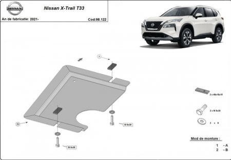Scut motor Nissan X-Trail - Scut Metalic Diferențial Spate Nissan X-Trail T33 (2021+)