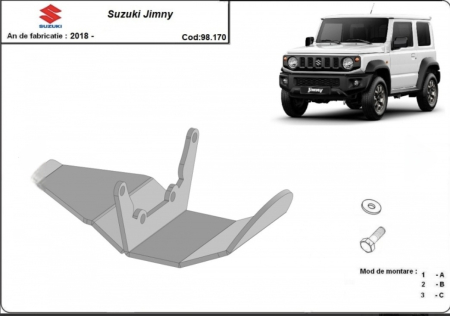 Scut motor Suzuki - Scut Metalic Diferențial Spate Suzuki Jimny (2018-2026) – Oțel 3mm – Karmaster.ro