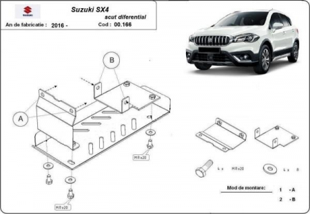 Scut motor Suzuki Sx4 - Scut metalic diferential Suzuki SX4 2016 - prezent
