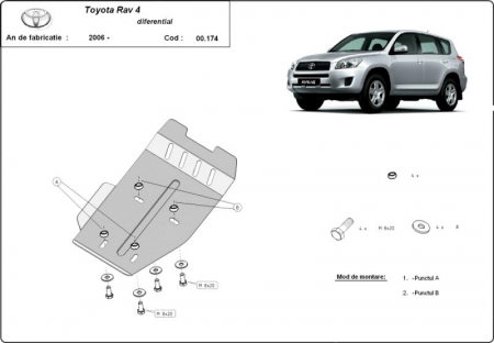 Scut motor Toyota - Scut metalic diferential Toyota RAV 4 2006-2012