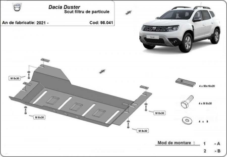Scut motor Dacia - Scut metalic filtru particule Dacia Duster dupa 2021
