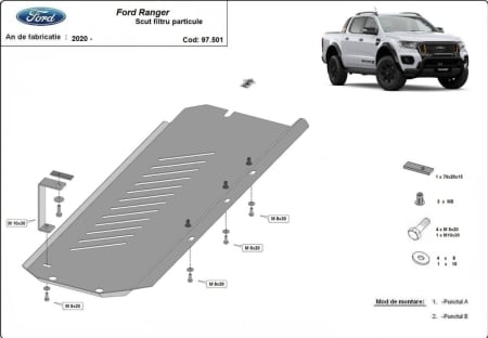 Scuturi metalice - Scut metalic filtru particule Ford Ranger 2020 - 2023