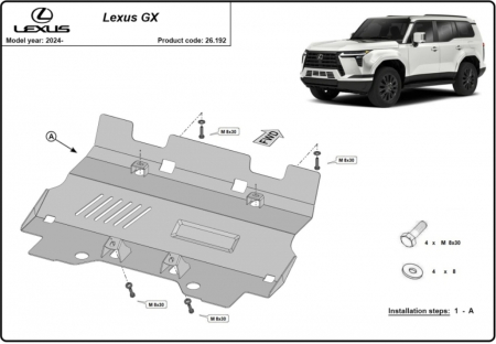 Scut motor Lexus GX - Scut metalic radiator oțel 3mm Lexus GX 2024+