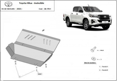 Scut motor Toyota Hilux Invincible - Scut metalic radiator Toyota Hilux Invincible 2021 - prezent