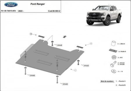 Scut motor Ford Ranger - Scut metalic reducator Ford Ranger 2023 - prezent