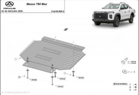 Scut motor Maxus - Scut-Reductor-Transmisie-Metal-Maxus-T60-MAX-2025-Karmaster-00600-2