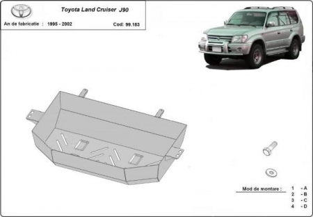 Scut motor Toyota - Scut metalic rezervor Toyota Land Cruiser J90 1995 - 2002