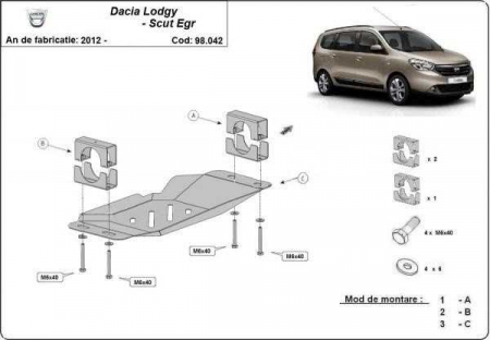 Scut motor Dacia Lodgy - Scut metalic Sistem Stop&GO, clapeta EGR Dacia Lodgy
