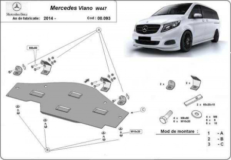 Scut motor Mercedes - Scut metalic sistem Stop&Go Mercedes Viano W447, 4x2, 1.6D
