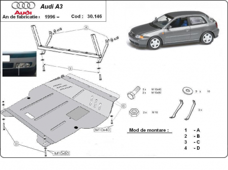 Scut motor Audi - Scut motor metalic Audi A3 1996 - 2003
