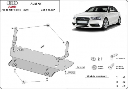 Scut motor Audi - Scut motor metalic Audi A4 B9 dupa 2015
